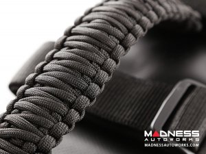 Jeep Wrangler JKU Para cord Grab Handles - Black on Black - Pair